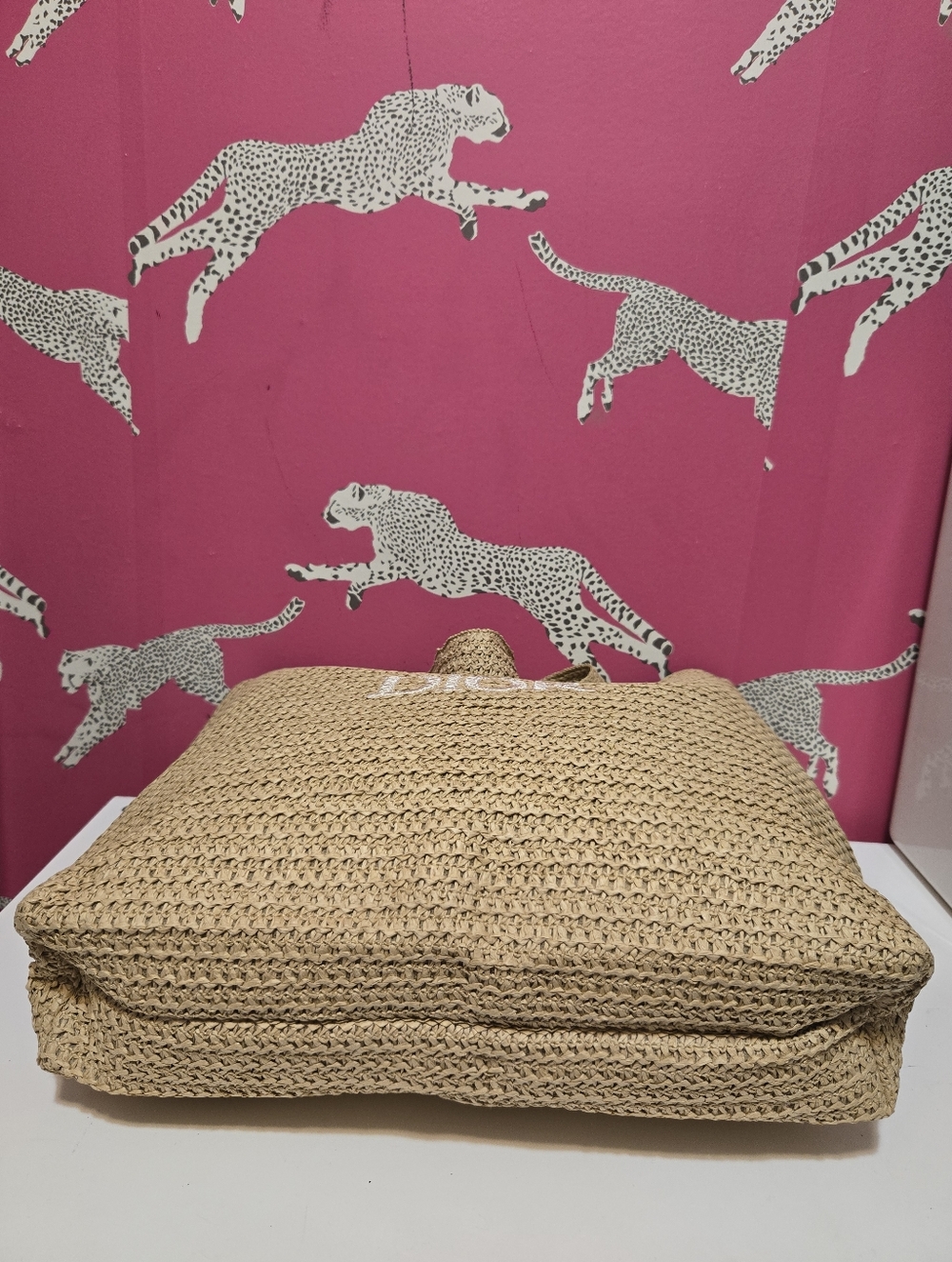 NWT Dior Beauty Raffia Woven Tote Bag - Picture 8 of 11